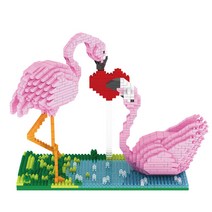 PINGZHIXING 홍학커플 대형 나노블럭 6621pzx, 혼합색상