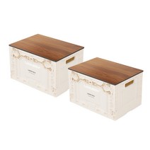 캠퍼필드 멀티도어 폴딩박스 + 포켓 티크 상판 캠핑테이블 세트 MPT12, 크림화이트, 2세트