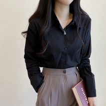 여성용 커푸스 베이직 긴팔 셔츠