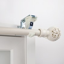 창안애 못없이 설치하는 커튼봉 안뚫어고리 세트 이지홀더 메탈 + 지구 커튼봉, 아이보리