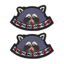 열접착식 크레이지 라쿤클럽 와펜, 2개, 딥그레이