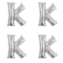 이니셜 글자 은박 풍선 알파벳 대 K, 실버, 4개