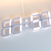 인테리어 LED 탁상용 시계 매립 무선 건전지 제공, 탁상용LED 무소음시계 (소형)화이트
