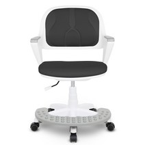 체어포커스 알라딘 엠보 발받침대 화이트바디 의자 AM565WH, 올블랙