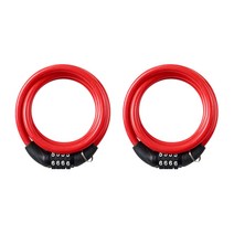 삼천리자전거 4단 컬러 번호키 번호 고정형 자전거 잠금장치 소, 레드, 2개