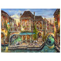 케이엠엘리 3D 사각 보석십자수 DIY 40 x 30 cm, 강위의 일상, 1개
