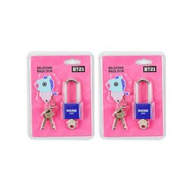 BT21 캐릭터 열쇠 자물쇠 망, 2개