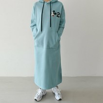 슈가펀 허렌티 기모 후드 롱 원피스