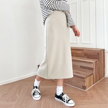 잘빠진 리버플 뒷트임 밴딩 롱 스커트