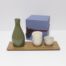 달소금 도자기 그레이 도쿠리 선물세트, 1세트, 도쿠리 + 술잔 3p