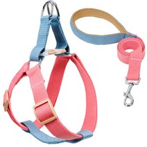 이지워크 강아지 하네스 가슴줄 + 목줄 S 세트 S01, 타입8, 1세트