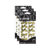 쁘띠팬시 장식용 라벨 금색 리본 20-512GL 6p, 3개