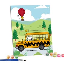 아이러브페인팅 피너츠 DIY PAINTING 40 x 50 cm, YELLOW BUS