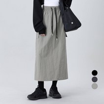 어썸어라운드 여성용 나일론 카고 밴딩 롱 스커트