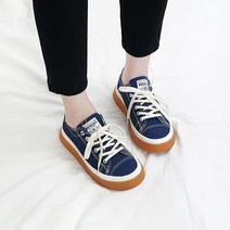 디아 라블링 캔버스 통굽 캐주얼 스니커즈 3cm