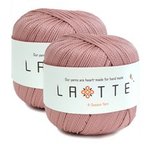 라떼 사계절 폴리 뜨개실 65g 2p, 7 인디핑크