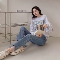 패션풀 여성용 켓루 슬림일자 밴딩 데님 팬츠 27578