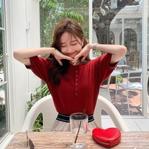 나비다 여성용 여름 니트 반팔 셔츠