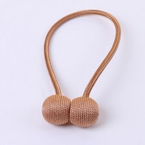 볼 자석 커튼 타이백 40cm, 브라운, 2개