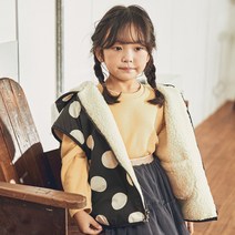 여아용 보송 땡땡이 양면 베스트