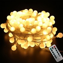 LED 리모트 앵두 캠핑 스트링라이트 100구 10m 건전지, 웜화이트