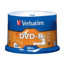 버바팀 DVD-R 4.7GB 16X 공디스크 케이크 50p, 97176