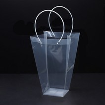 미화부장 PVC 비닐 꽃다발 화분 식물 선물 케잌 케이크 포장 투명 긴 대형 쇼핑백 03 사다리꼴 대, 10개
