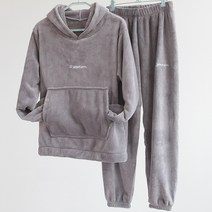 코메리 여성용 겨울 캐주얼 기모 후드티 + 츄리닝바지 세트 B1109