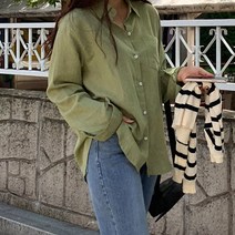 에이와비 여성용 매뉴얼 루즈 포켓 셔츠
