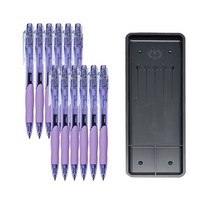동아 겔스트림 볼펜 0.5mm 12p + 매표 펜접시 C형, 밝은보라, 1세트