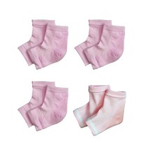생활더하기 풋케어 발 뒤꿈치 보습 패드 양말 핑크, 4세트, 1개