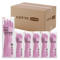 롯데이라이프 착한 고무장갑 중, 핑크, 중(M), 100개