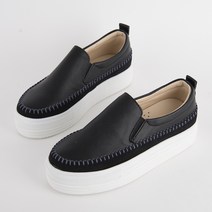 쿠키세븐 여성용 스티치 가죽 키높이 슬립온 A0794