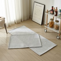 가온길카페트 사이잘룩 스케치 발매트 + 주방매트 세트, 라이트그레이