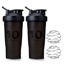 10도씨 블렌딩 쉐이커 보틀 2세트, 블랙, 600ml