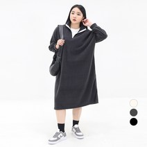 102102 여성용 플리스 아노락 롱 원피스