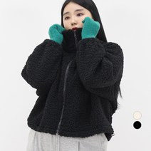 102102 여성용 루즈핏 덤블 뽀글이 집업 점퍼