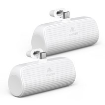 밸류엠 C타입 일체형 미니 도킹형 무선 보조배터리 2p, 화이트, VM-PA5FPQCP