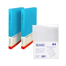 현풍 노블레스 3공 O링 바인더 A4 2cm 2p + L홀더 10p, 하늘(바인더), 1세트