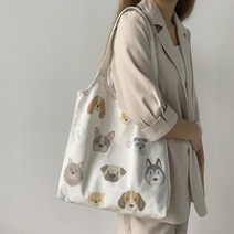 메이비언더스탠드 베이직 일러스트 프린팅 캔버스백 강아지