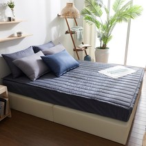 더코이즈 집콕 멜란지 침대 패드, 다크그레이