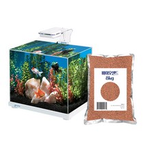 그로비타 올디아망 일체형 큐브어항 ZGT-M30 + 플로워링 바이오샌드 파우더 8kg 세트, 혼합색상(수조), 레드(바이오샌드)