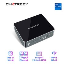 Chatreey-미니 pc i7 10510U i5 10210U Nvme SSD 윈도우즈 11 게임용 데스크탑 컴퓨터 2xGigabit 이더넷, 01 i5-8265U_02 AU, 04 8G Ram 512G SSD