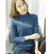 패션디바 여성용 봄가을 베이직 무지 반폴라 빌리 얼리엇 반하이넥 긴팔 티셔츠
