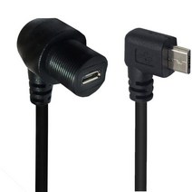 마이크로 USB 암수 내장 설치 패널 케이블 자동차 트럭 선박용 오토바이 계기판, 03 Left_0 0.3m