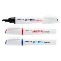 라인플러스 화이트 보드마카 트리마 330 둥근닙 블랙, 30개