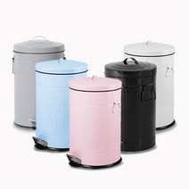 무소음 양철 컬러 페달 휴지통 카페 사무실 쓰레기통, 20L, 블루