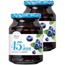 복음자리 45도 과일 잼 (블루베리) 350g 과일 청 퓨레 토스트 소스 홈카페 라떼 만들기, 2개