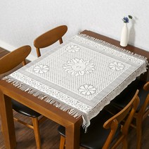 데이리빙 레이스 테이블보 해바라기 정사각 100X100CM 미니테이블보 앤틱테이블보, 100cmx100cm
