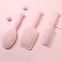 MOMO 고급 헤어브러쉬 3종세트 1세 볼륨빗 두피마사지 빗 참빗 종합 빗 세트, 핑크색 3종세트